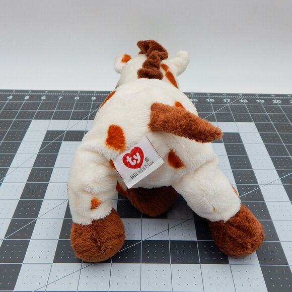 Ty Pluffies Gallops Horse White Brown Spotted Pony 2005 Tylux Stuffed Plush - Picture 8 of 13